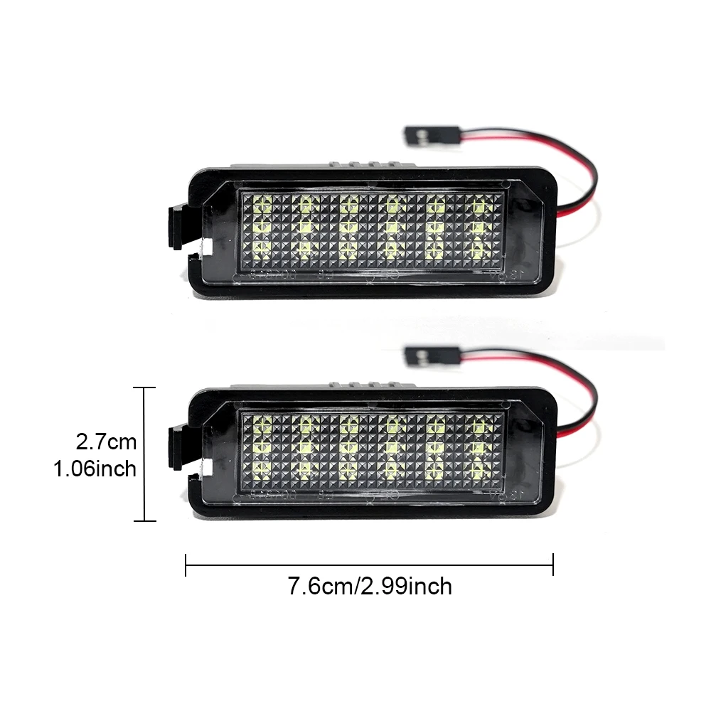 2PCS LED Car License Plate Number Plate Lights For VW Golf 4 5 6 Passat B6 CC Lupo Scirocco Beetle EOS Para Skoda Seat Suoerb