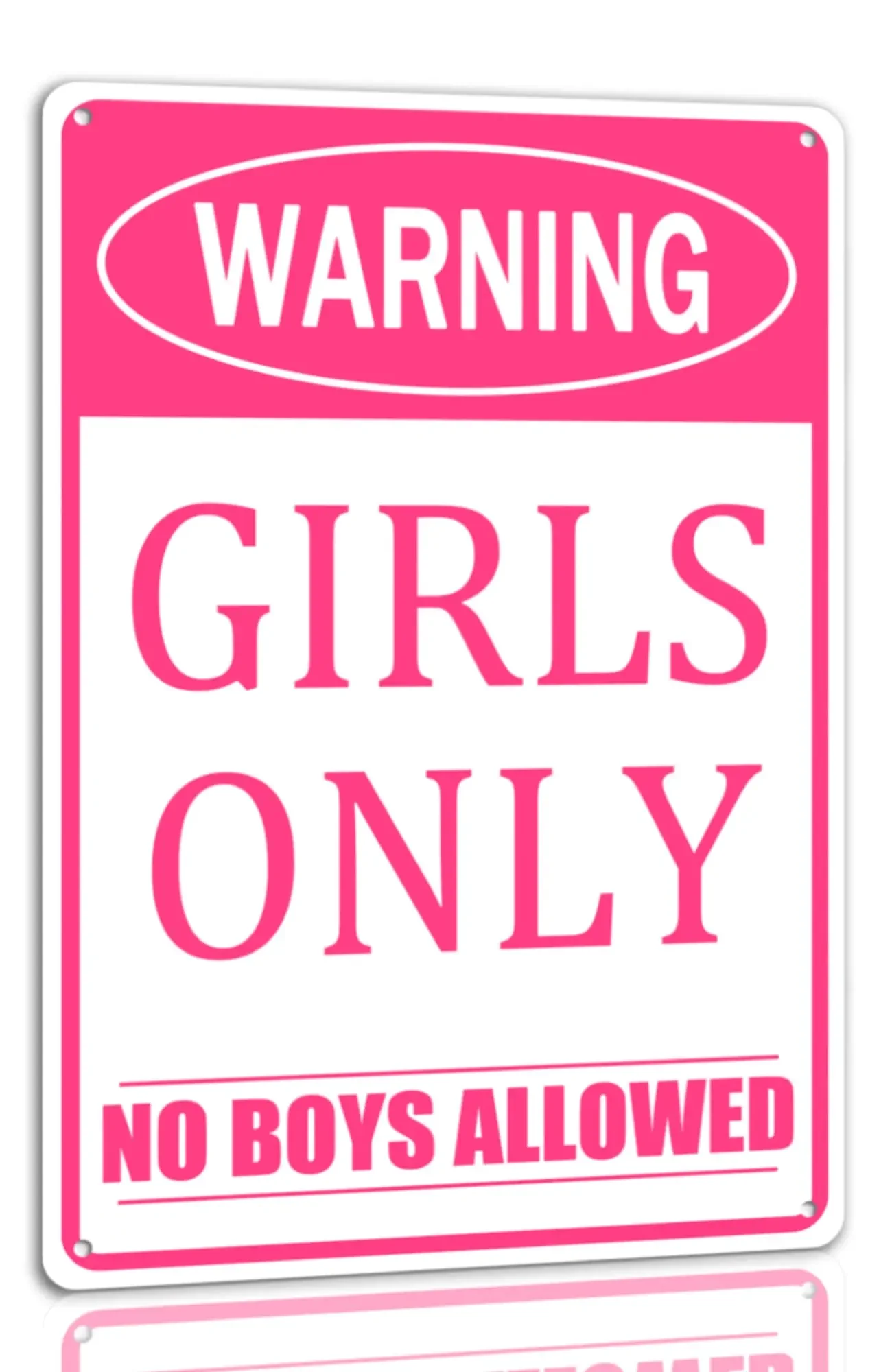 Girls Only Metal Sign Funny No Trespassing No Boys Allowed Tin Signs Pink Wall Decor For Bar Daughter Bedroom Door