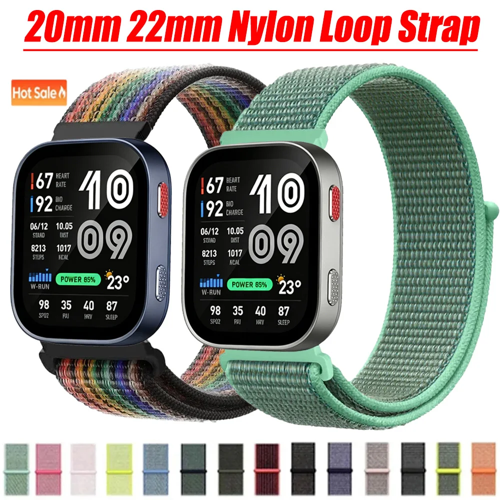 20mm 22mm Nylon Loop Strap For Amazfit Bip Max 6 Replacement Breathable Wristband For Amazfit Balance 3 2/Active 3-2/Max Correa