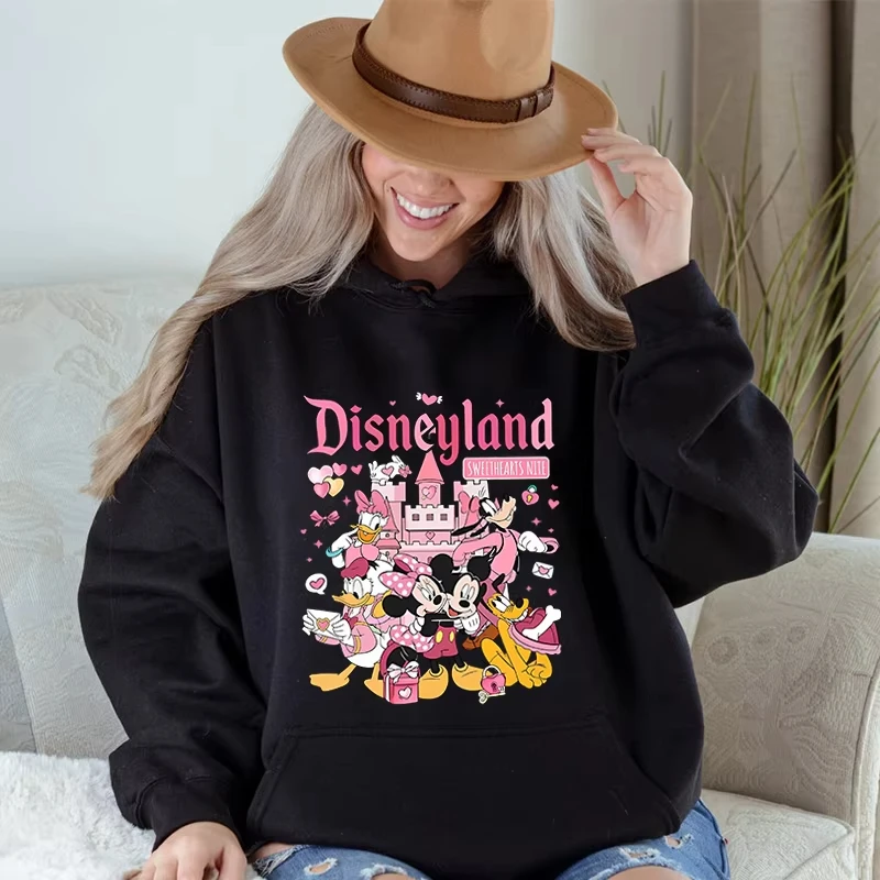 

Disneyland праздничные осенне-зимние новые толстовки с принтом Микки и друзей, женский топ, повседневная толстовка, подарок на день Святого Валентина