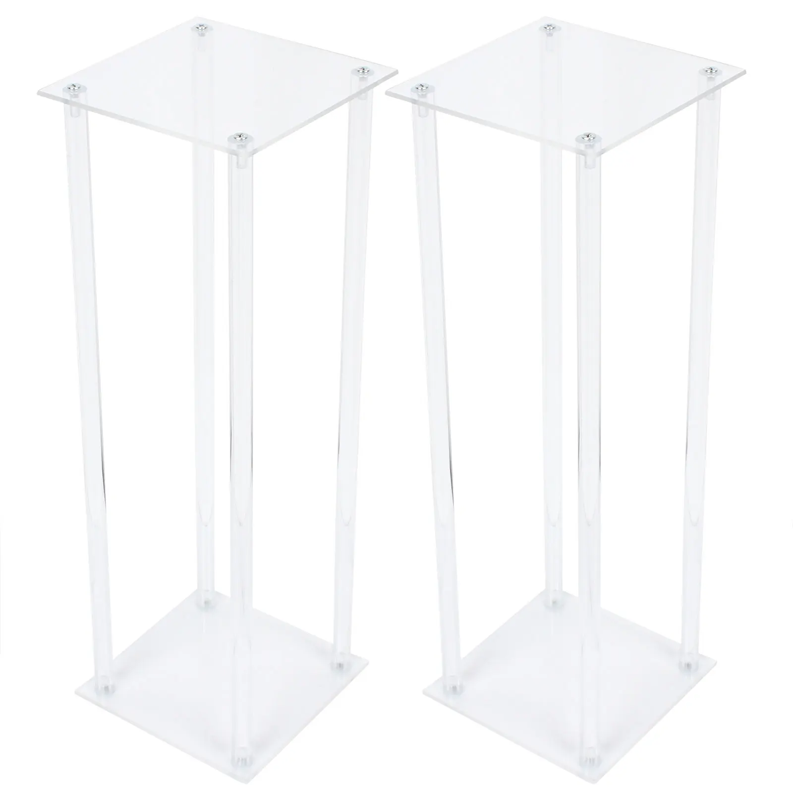 قطعتان من مزهرية الأكريليك الطويلة لحفلات الزفاف وحامل زهور شفاف وحامل عرض أنيق لحفلات أعياد الميلاد وحفلات الزفاف (23.62 بوصة) #5