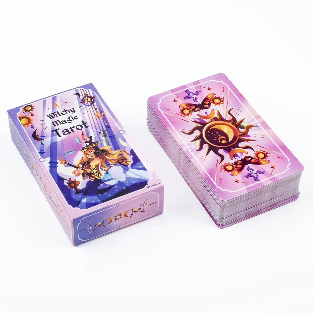 Witchy Magic Tarot Deck A 78-card Tarot Deck Magical and Charming Illustrations Divination Edition Deck Board Games 10.3*6cm