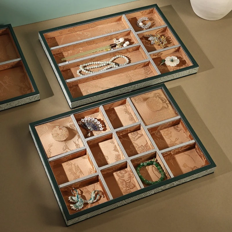 Fabric Jewelry Pallet Chinese Luxury Pallets Bracelet Pendant Earrings Display Tray Jeweler Counter Jewellery Showcase Trays