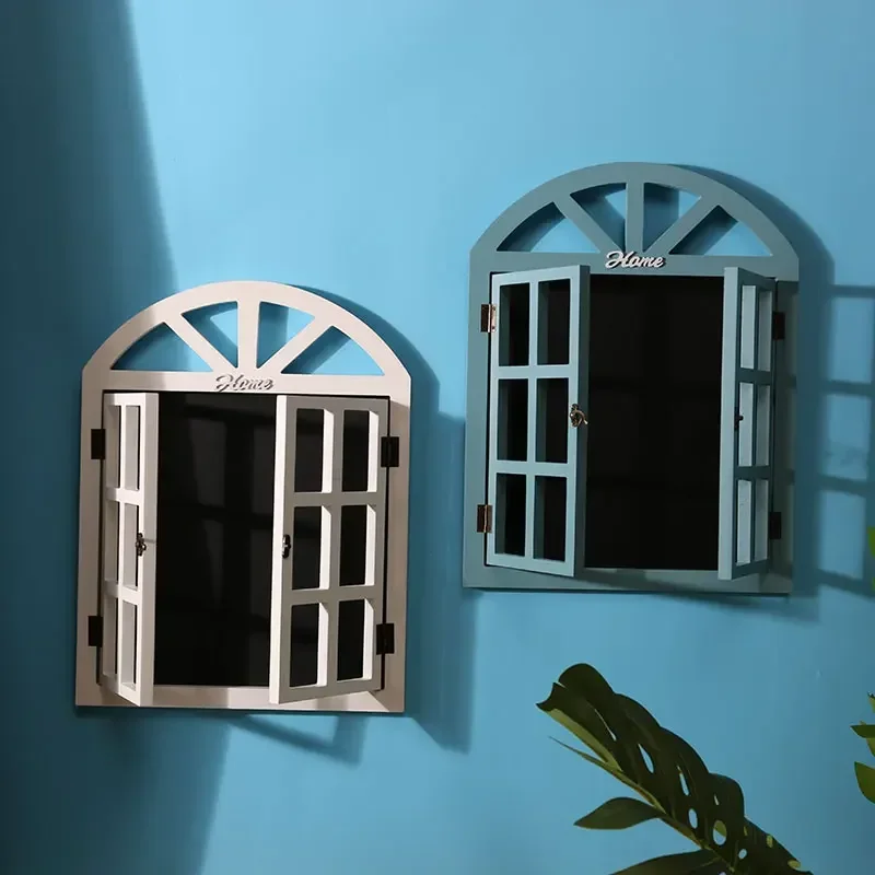 Rural Style Faux Window Balcony Shaped Hanging Ornament Children\'s Room Decoration Realistic Window Frame Prop