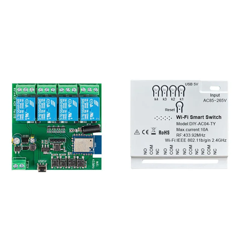 

BAAE 4CH Tuya Wi-Fi переключатель Wi-Fi DIY таймер 85-265 В 5 В 2,4G Wi-Fi Smartlife модуль домашней автоматизации для IFTT Alexa Google Home