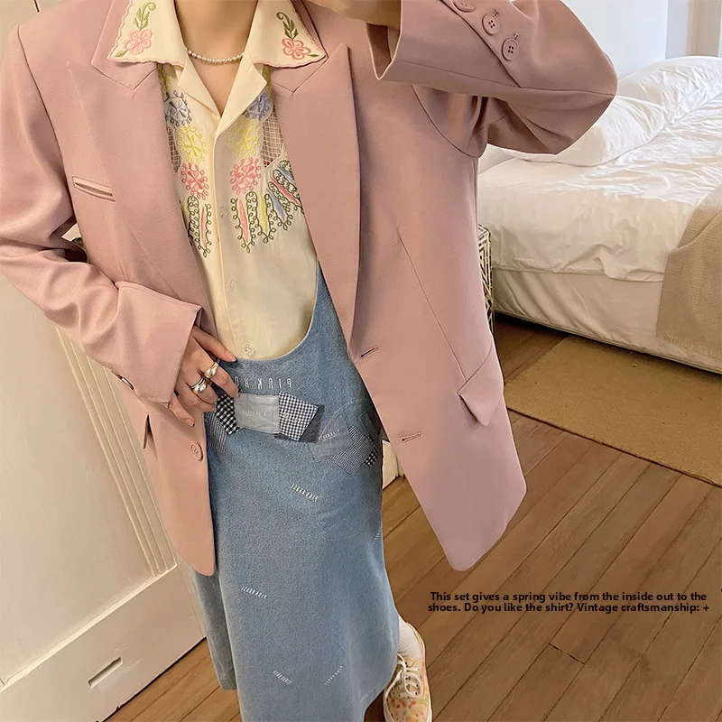 

Розовый костюм VIMAS с прямыми брюками, стиль Commuter, весенняя коллекция, идеальная посадка, цвет фиолетовой ирисы, незаменимая вещь для весеннего гардероба, женская мода