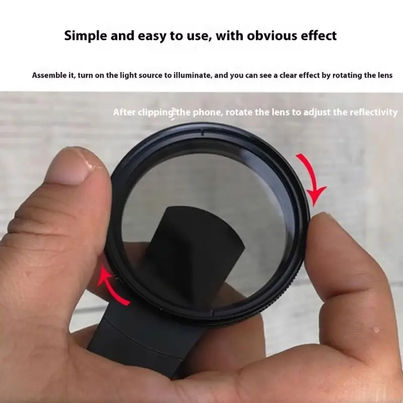 Clip On CPL Polarizing Lens Filter For Smartphone Photography Videography 360 Adjustable Anti Reflection Lens F19E