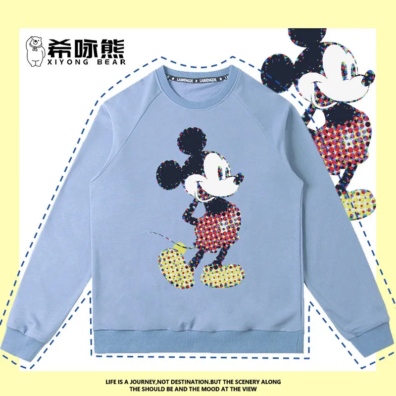 

Disney Mickey Joint Hoodie Men 2024 New Fashion Brand Crewneck Coat Mickey Mouse Cartoon Children Clothes Tide