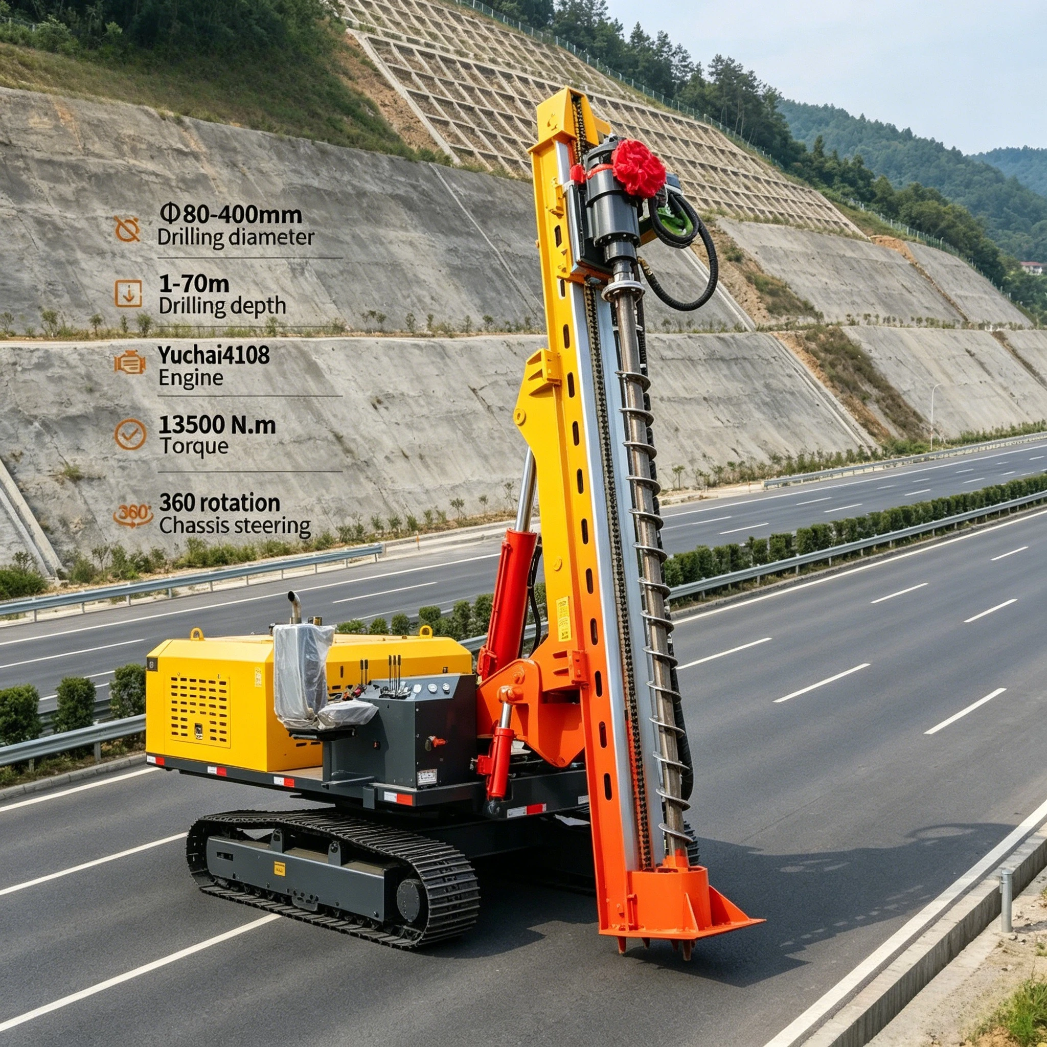 Hydraulic Photovoltaic Pile Driver Machine for Solar Panel Farm Foundations Efficient Stable Powerful Construction Equipment