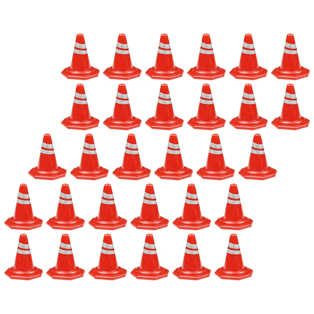 50 Pcs Road Signs Toy For Kids Roadblock Traffic Barricade Decoration Simulation Roadblocks Street Toys Cognitive Model The