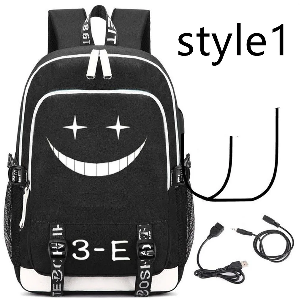 

Japan Anime Cartoon Assassination Classroom Cosplay Daypack Laptop Bag Backpack School Bag with USB Charging Backpacks