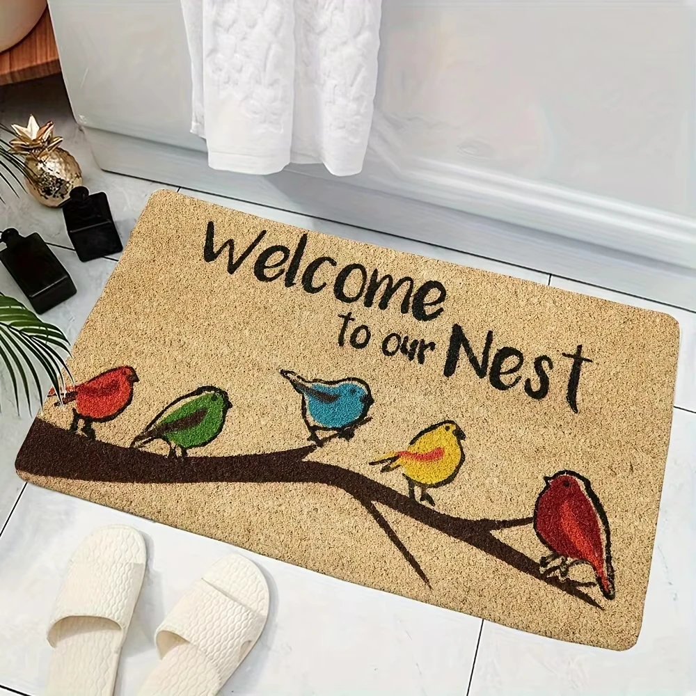 VIKAMA Colorful Bird Carpet Essential Dust-Removing Entrance Doormat Easy to Clean Rug For Bedroom Carpet For Living Room Home D