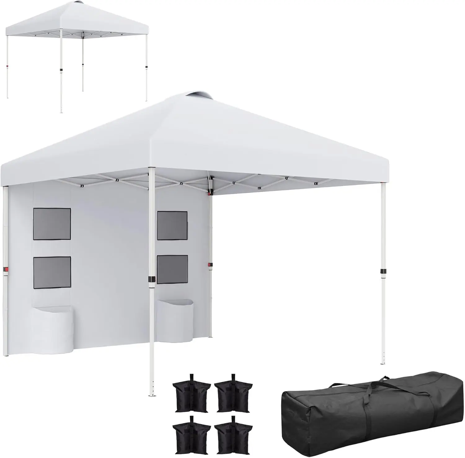 

10' x 10' Pop Up Canopy Tent with Sidewall, UPF50+ Instant Sun Shelter with Storage Pockets, Vented Roof for Parties, Height