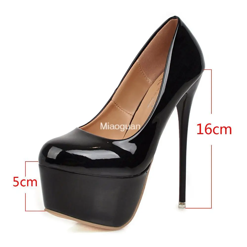 Sexy Thin Heels Sandals Women Pumps OL Black Platform Pumps Wedding Party Shoes Pumps for Woman 16cm Platform High Heels Ladies