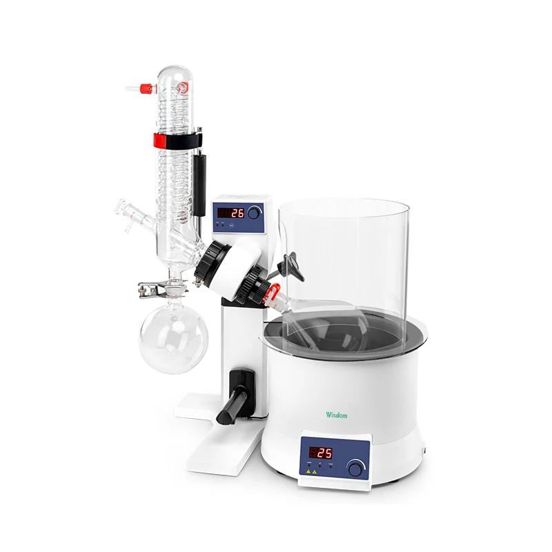 

WISDOM RE-W-100S Lab-Grade Rotary Evaporator with LCD Display 180°C Heating Bath Timer