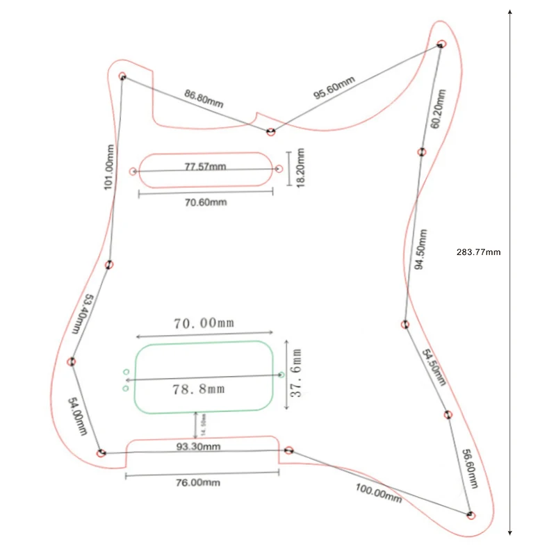 Pleroo Custom Guitar Parts - For 72\'11 Screw Hole Standard St Deluxe Humbucker Hs Guitar Pickguard Scratch Plate No Switch Hole