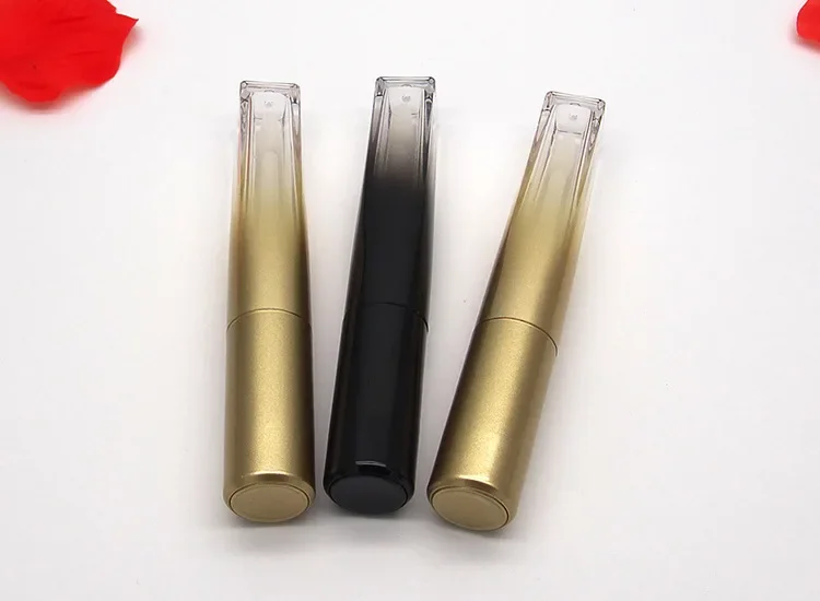Bouteille Tube de brillant à lèvres en plastique doré dégradé givré de 8ml, 50 pièces, accessoires de voyage, conteneurs d'emballage cosmétique de maquillage