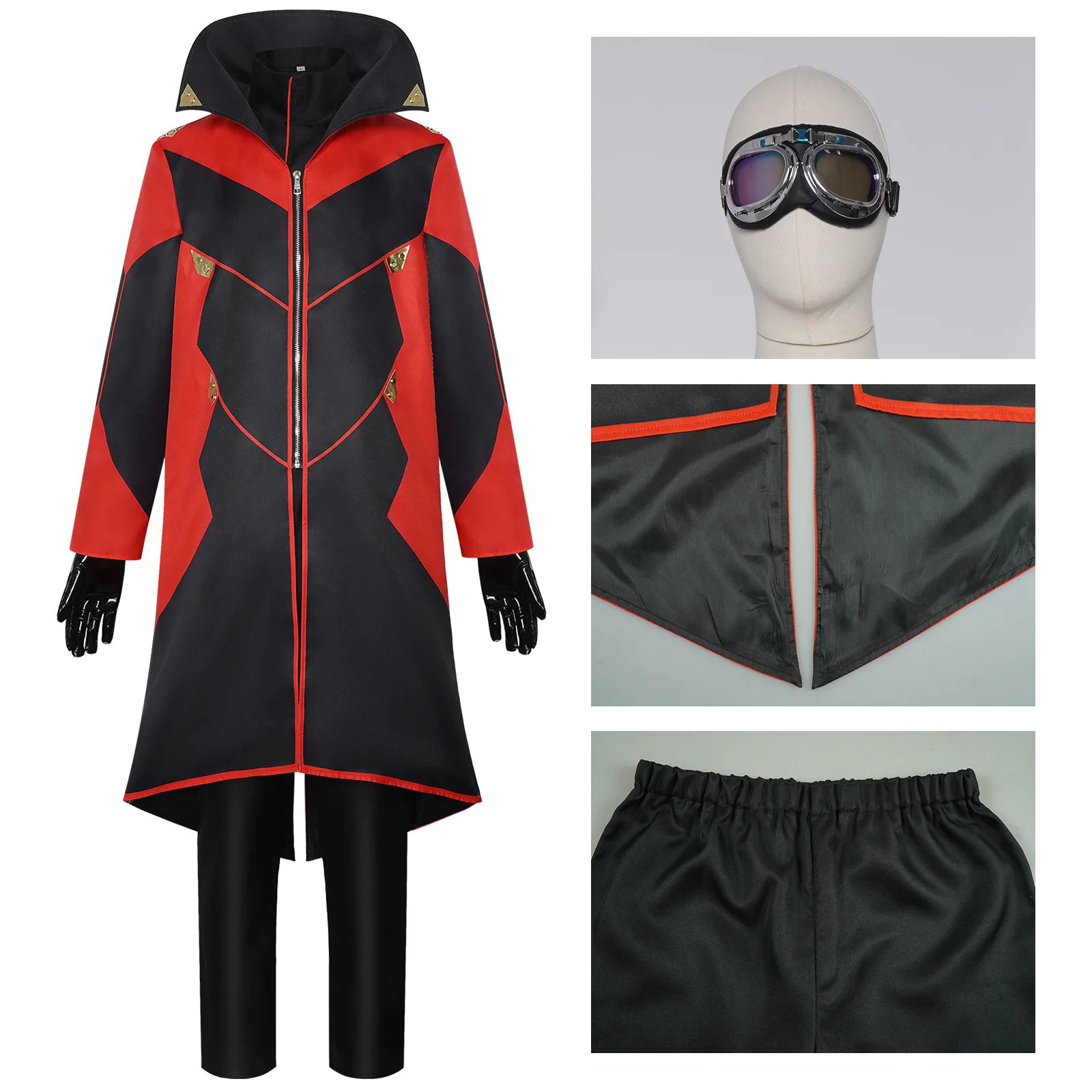   2 Costume de Cosplay tête d'œuf d'halloween rouge, tenue de médecin, spectacle sur scène, vêtements traditionnels chinois pour femmes