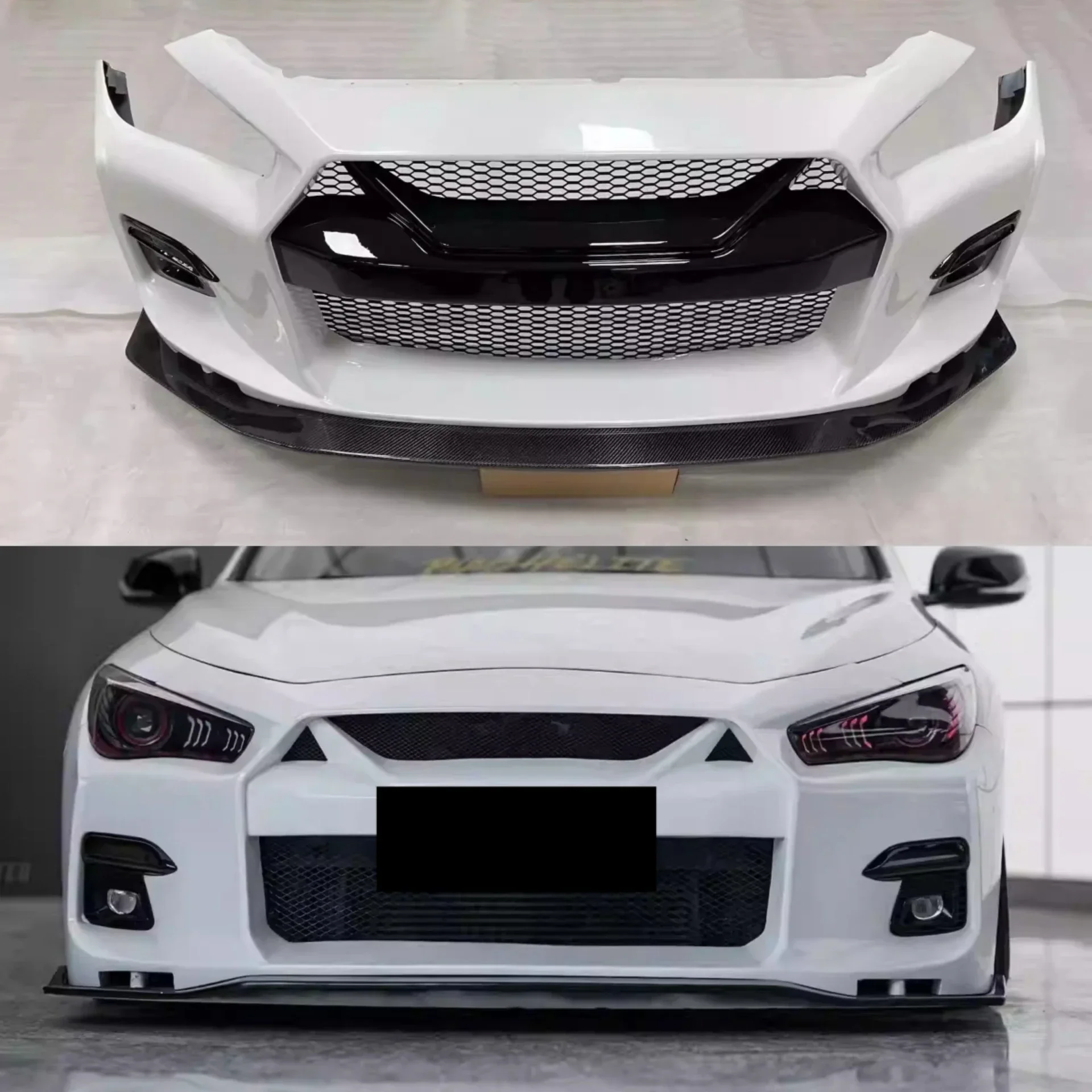 New Style Front Bumper Carbon Fiber Front Lip Spoiler for Infiniti Q50 Q50L Modified GTR Body Kit Car Accessories