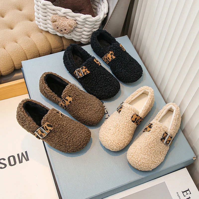 

Детские замшевые туфли на плоской подошве, повседневная обувь принцессы без шнуровки с круглым носком для девочек, нескользящая зимняя новая детская модная обувь 2025, мягкая подошва