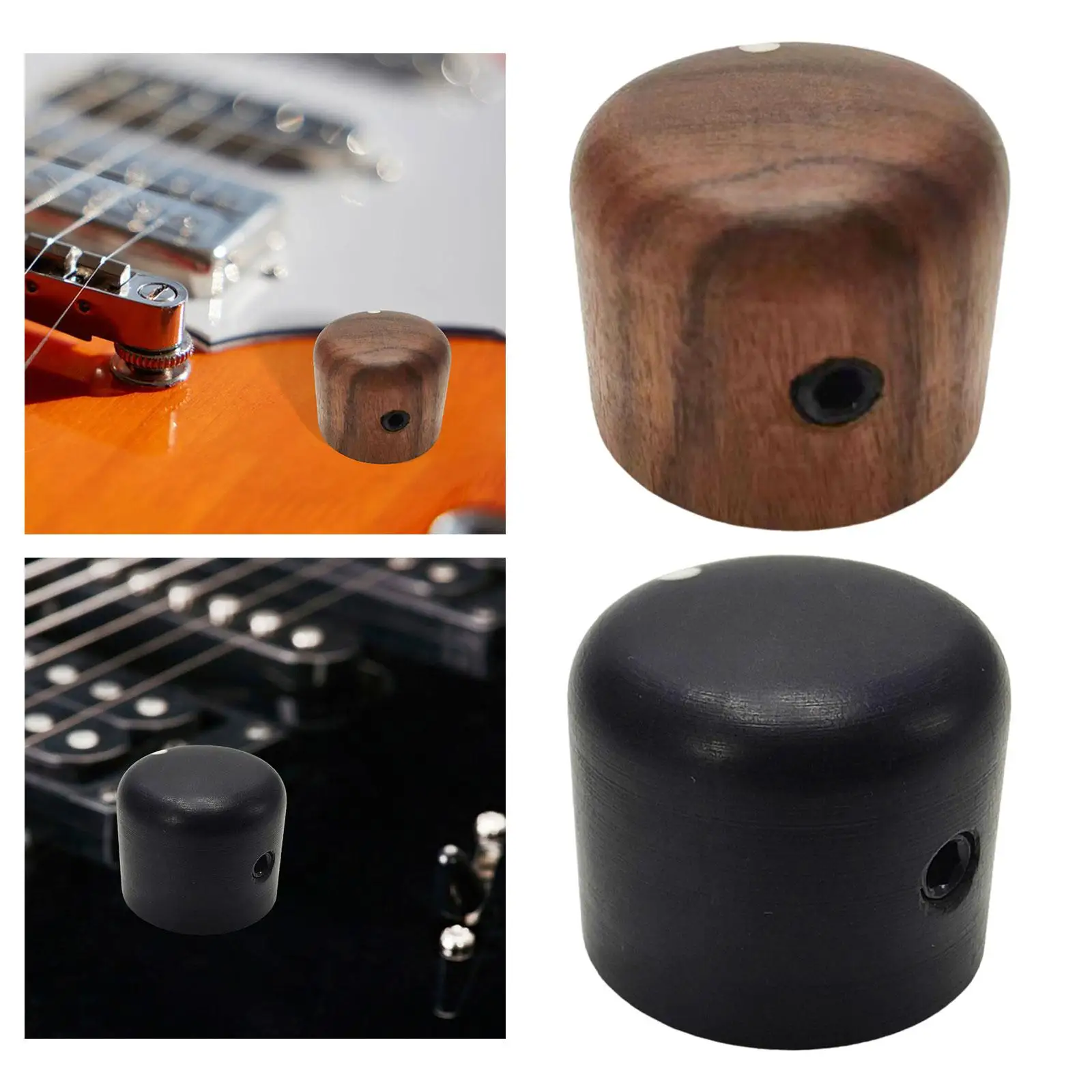 Wooden Guitar Volume Tone Knob Potentiometer Cap 6mm Hole for Electric Bass Professional Easy Install Universal Replacement