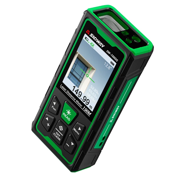 مقياس المسافة Sndway كاميرا الخط الأخضر مقياس المسافة الرقمي مع نطاق 120 متر للقياسات الدقيقة