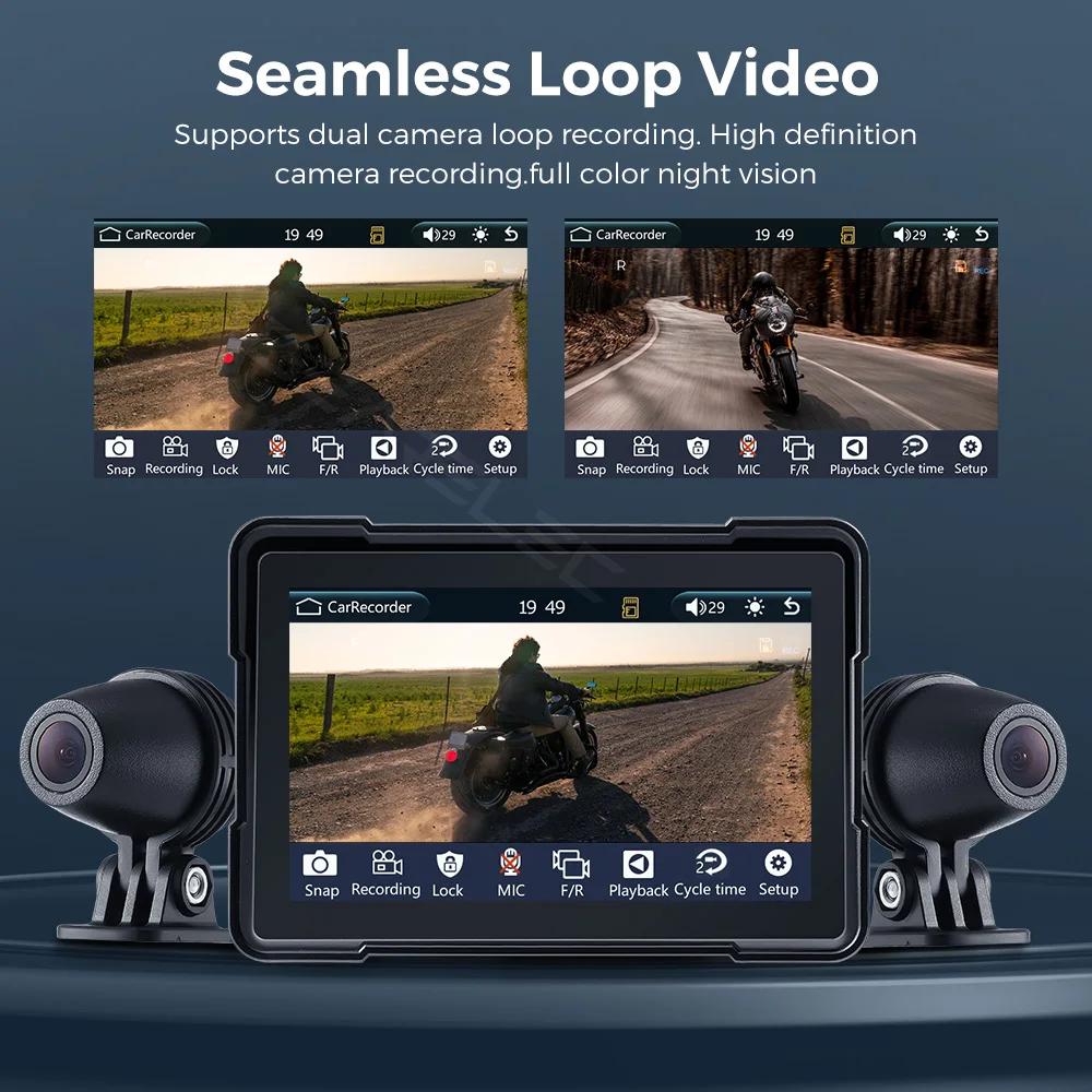 GEARELEC-reproductor Multimedia portátil para motocicleta, dispositivo con Android, CarPlay, pantalla de 5 pulgadas, Bluetooth Dual, IP67