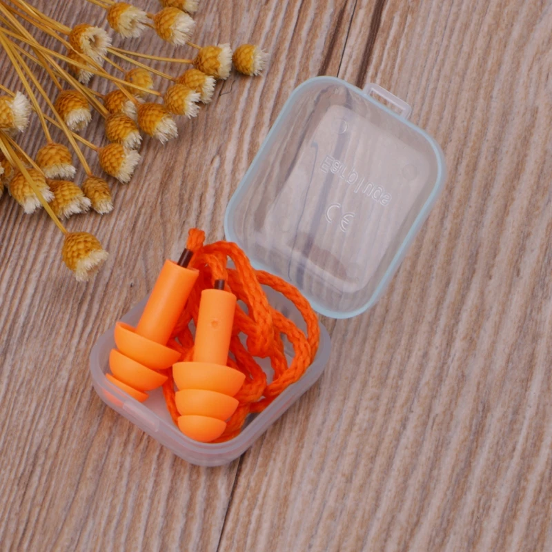 

B95C Soft Silicone Ear Plugs Noise Reduction Caps Earmuffs Hearing for Protecti