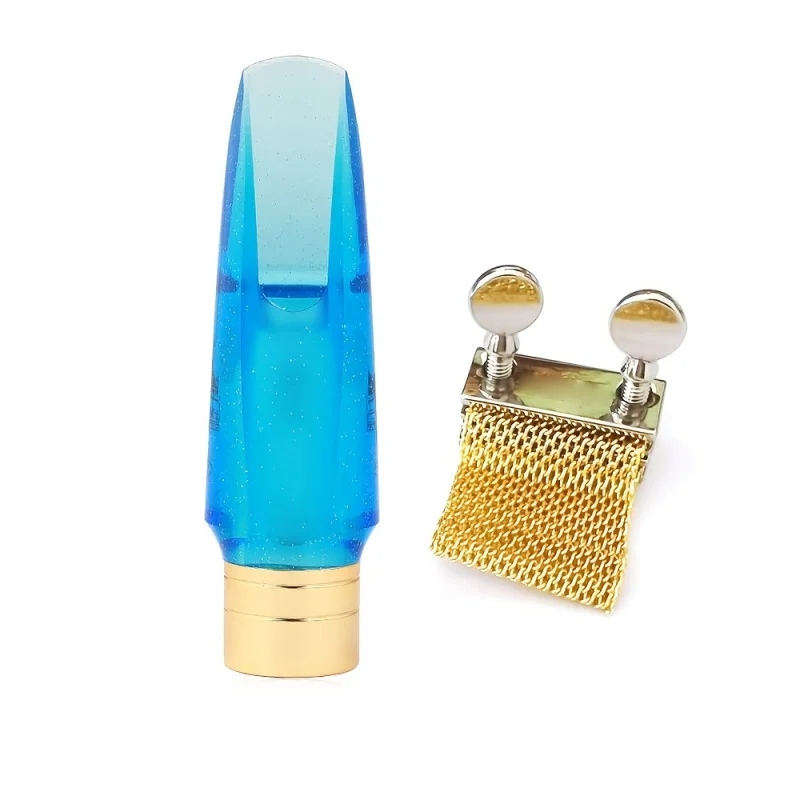 

Профессиональный набор мундштуков для альт-саксофона, твердый резиновый синий кристалл, в комплект входит лигатура, материал ABS, высококачественный звук