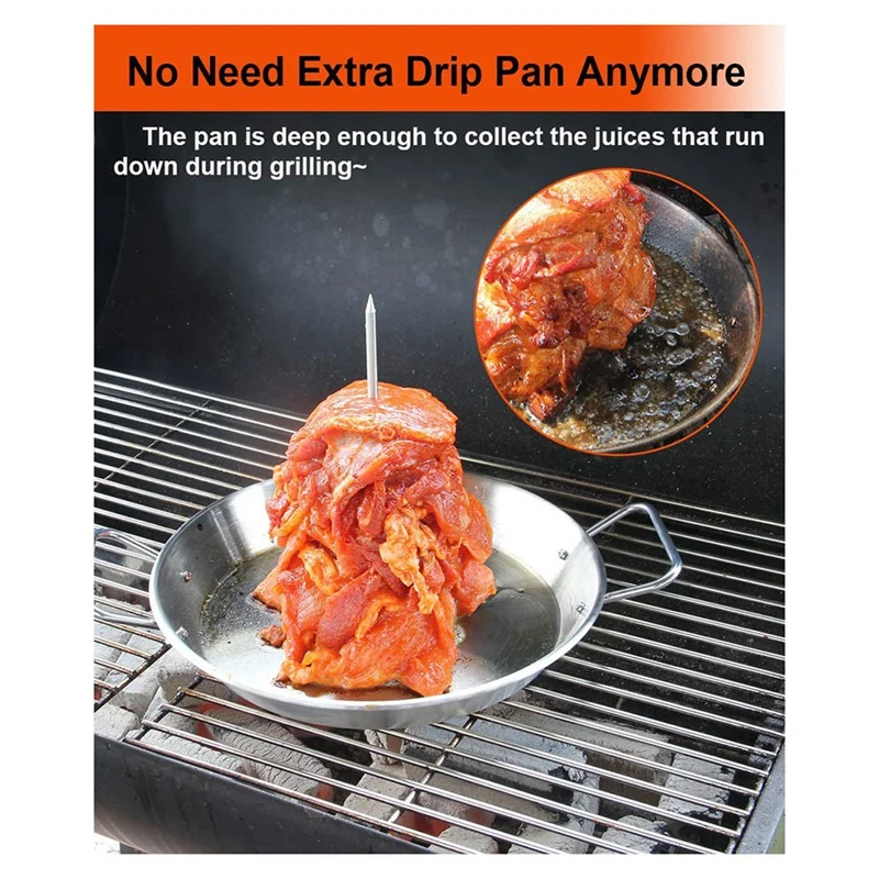 Vertical Skewer for Grill-Al Pastor Skewer Brazilian Vertical Spit Stand for Tacos Al Pastor, Shawarma, Kebabs,-A63M