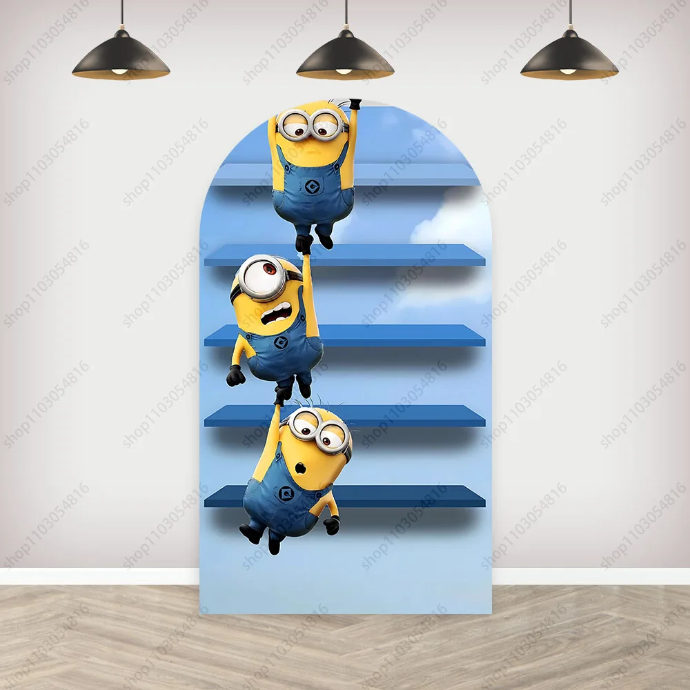 The Minions Arch Photo Backdrop Cute Theme Arched Wall For Kids  Birthday Party Baby Shower Doublesided Photography Background