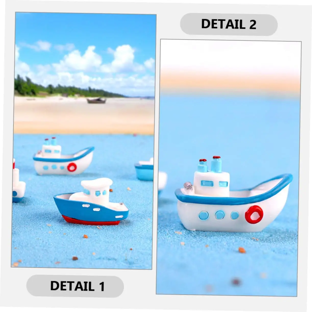 6pcs Yacht Ornaments Mini Boat Decors Miniature Ornament Mini Boat Models Miniature Boat Decorations Miniature Beach Boats Minia