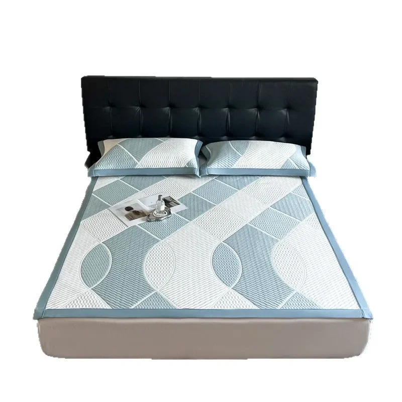 Customizable mat three-piece washable ice silk jacquard high-end soft mat