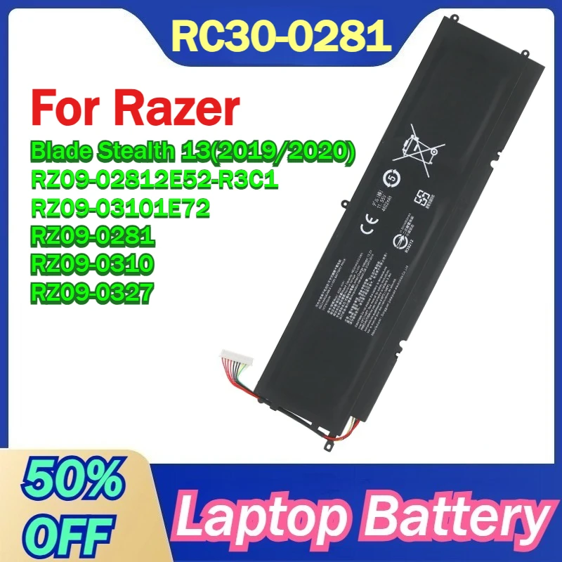 

RC30-0281 Laptop Battery for Razer Blade Stealth 13(2019/2020) RZ09-0281 RZ09-02812E52-R3C1 RZ09-0310 RZ09-03101E72 RZ09-0327