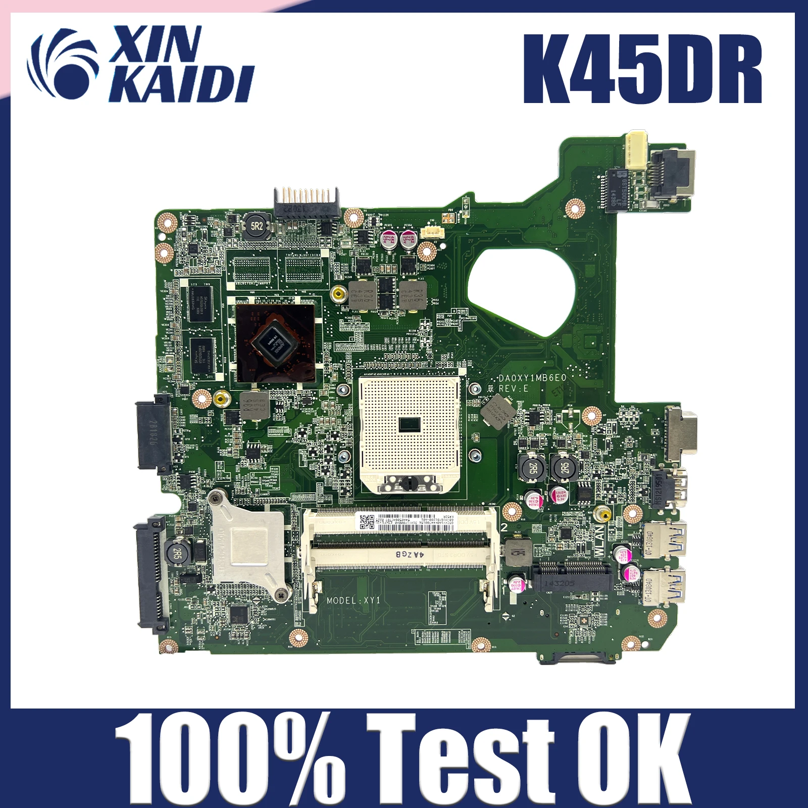 

K45DR With HD7470M GPU Notebook Mainboard For ASUS A45D A45DR K45D K45DR R400D R400DR Laptop Motherboard Tested OK