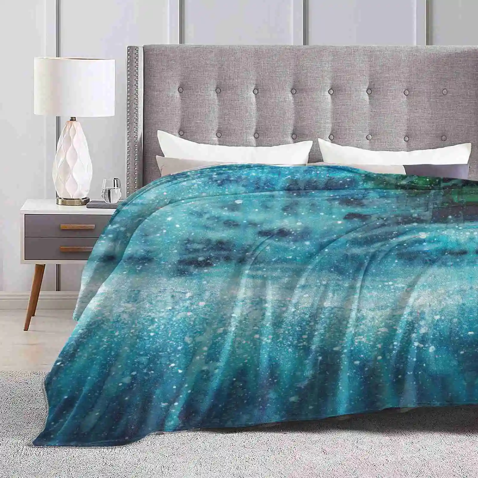 Underwater Top Quality Comfortable Bed Sofa Soft Blanket Bubble Blue Underwater H2O Save The Ocean Algae Waves Surf Whale Fish