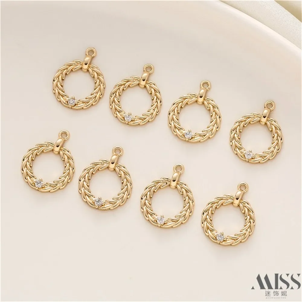 14K الذهب ملفوفة الحفاظ على اللون الزركون القمح الأذن قلادة عصابة DIY بها بنفسك اكسسوارات اليدوية سوار قلادة مجوهرات حلية قلادة