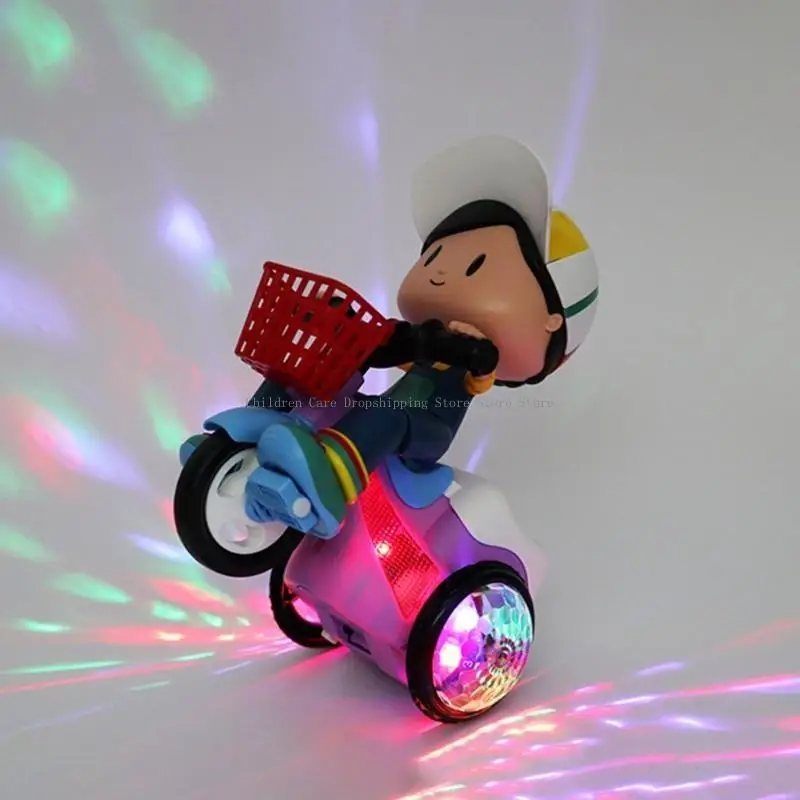 Toddler acrobazie giocattolo motociclistico giocattolo triciclo musicale per bambini ragazze con bambini luminosi per bambini