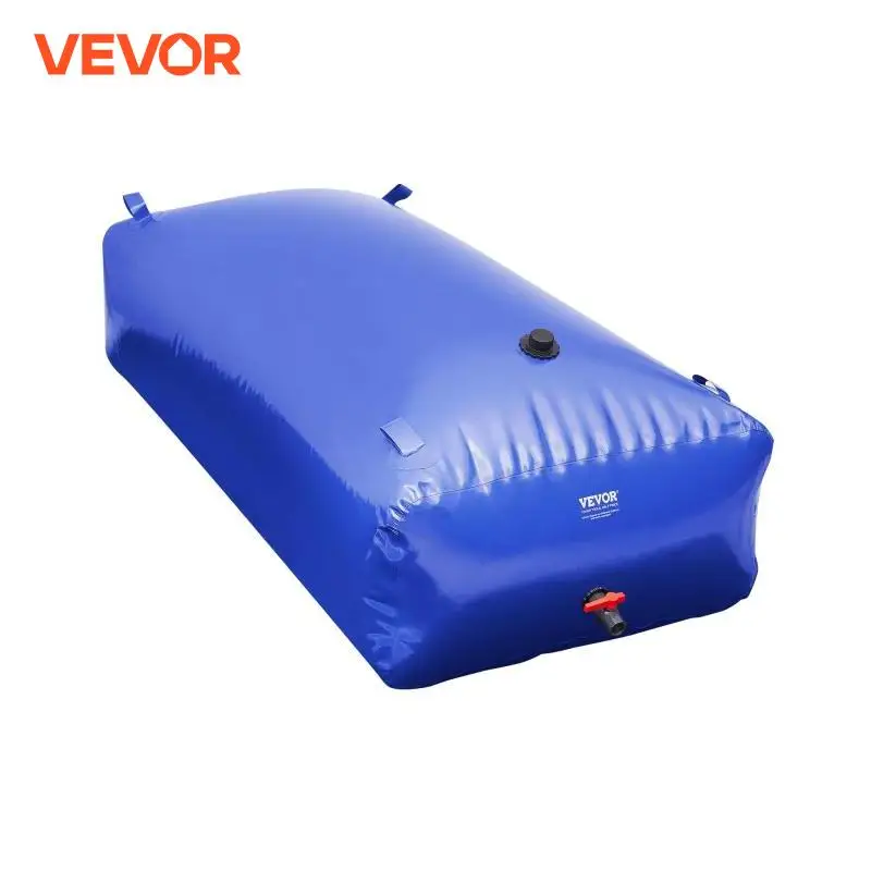 VEVOR 1000L/264 Gallon Water Storage Bladder RV Water Tank 1000D Blue PVC Collapsible Water Storage Containers Soft Water Bag