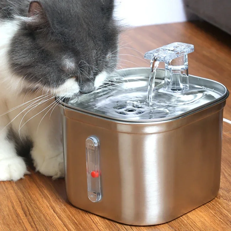 2024 New Intelligent Stainless Steel Cat Fountain Automatic Cat Water dispenser Sensor Filter Pet Cat Super Silent Fountain