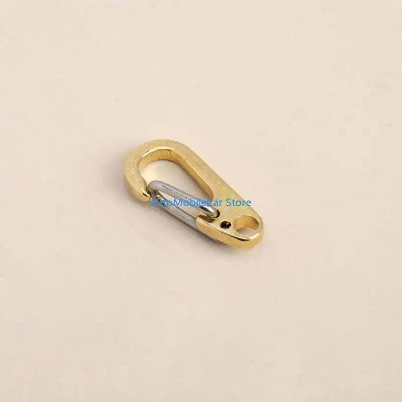 G8TE Brass Split for Key Curtain Clasp Keychain D Ring Strap Carabiners Clips Decoration Outdoor Applications Spor