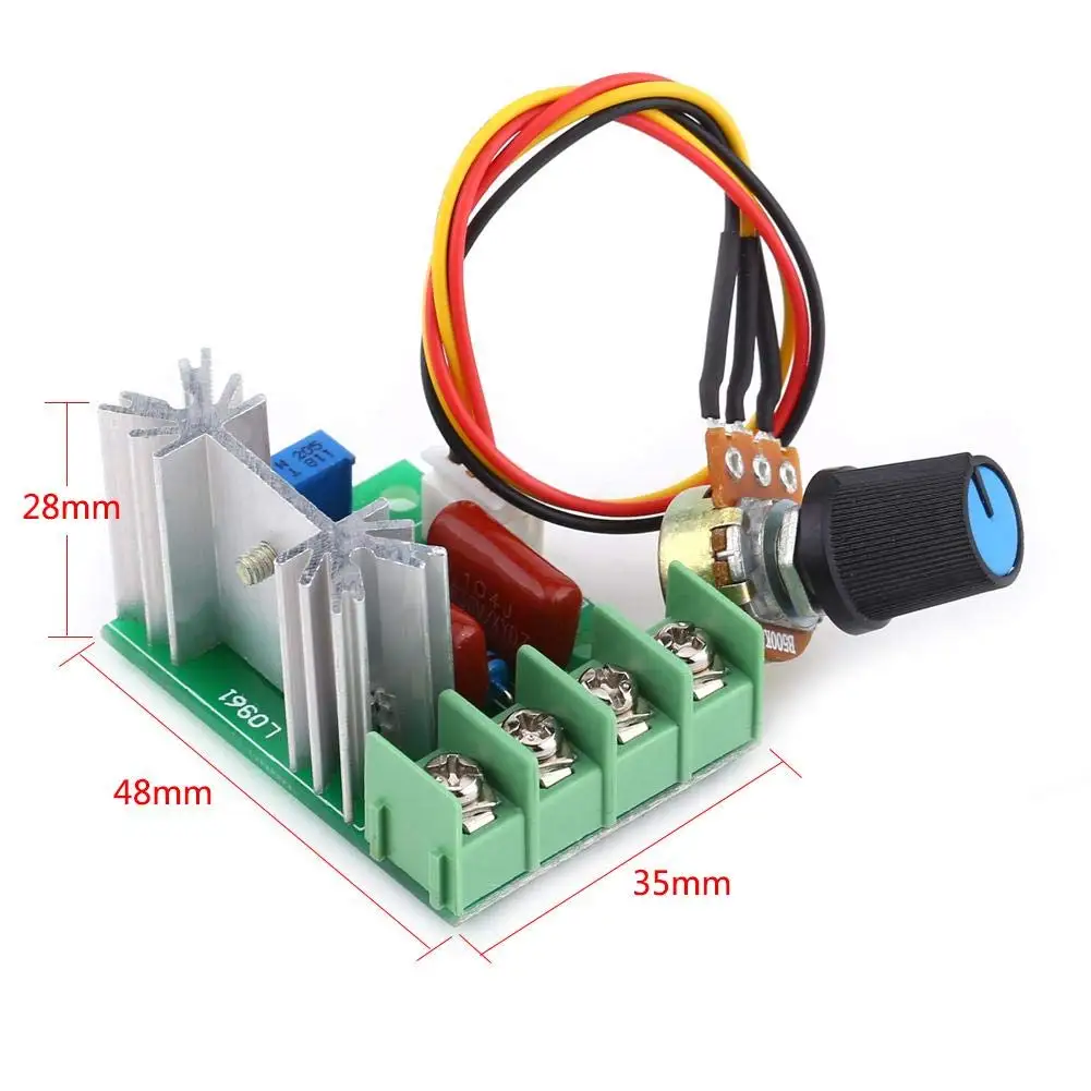 AC 50-220V 2000W 25A Motor Speed Controller SCR High-power Electronic Voltage Regulator Module Motor LED Dimmers Speed Control