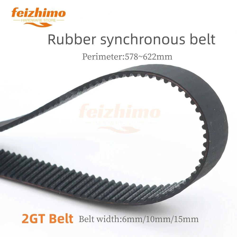 

3D Printer Accessory Suitable For 2GTGT2 Wide 6/10/15mm Black Rubber Belt Synchronous Belt Circular Belt Circumference 578-622mm