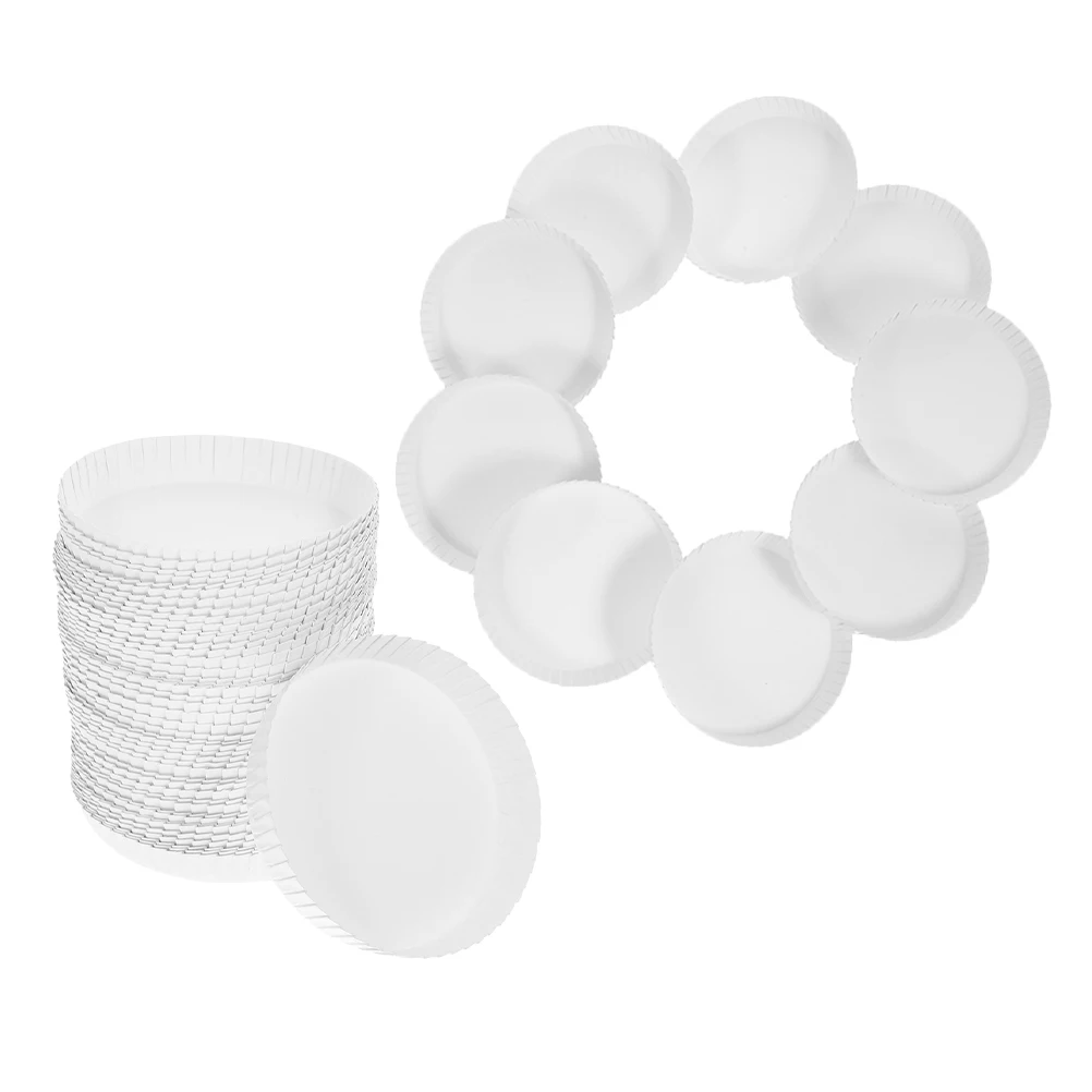 

100Pcs Disposable Paper Cup Lids 7cm Secure Fit Paper Drink Covers for Hotels Restaurants Bars Guest Room Hospitality