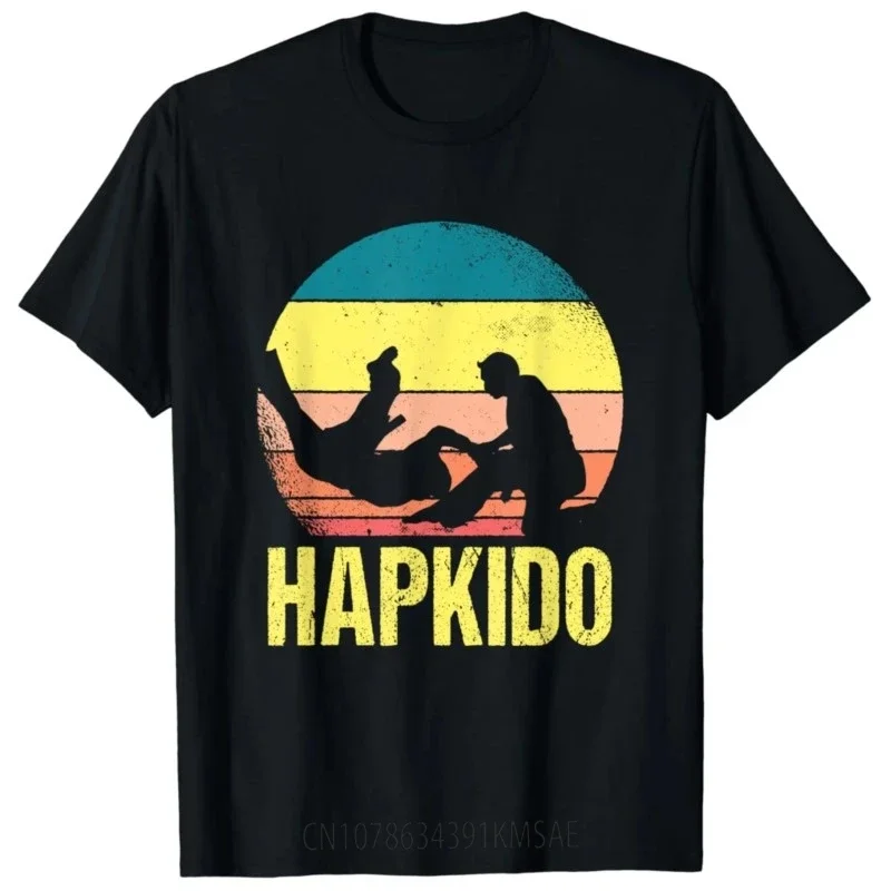 Retro Hapkido Silhouette Korean Martial Art Lover T-Shirt Men Clothing Vintage T Shirt Ropa Hombre