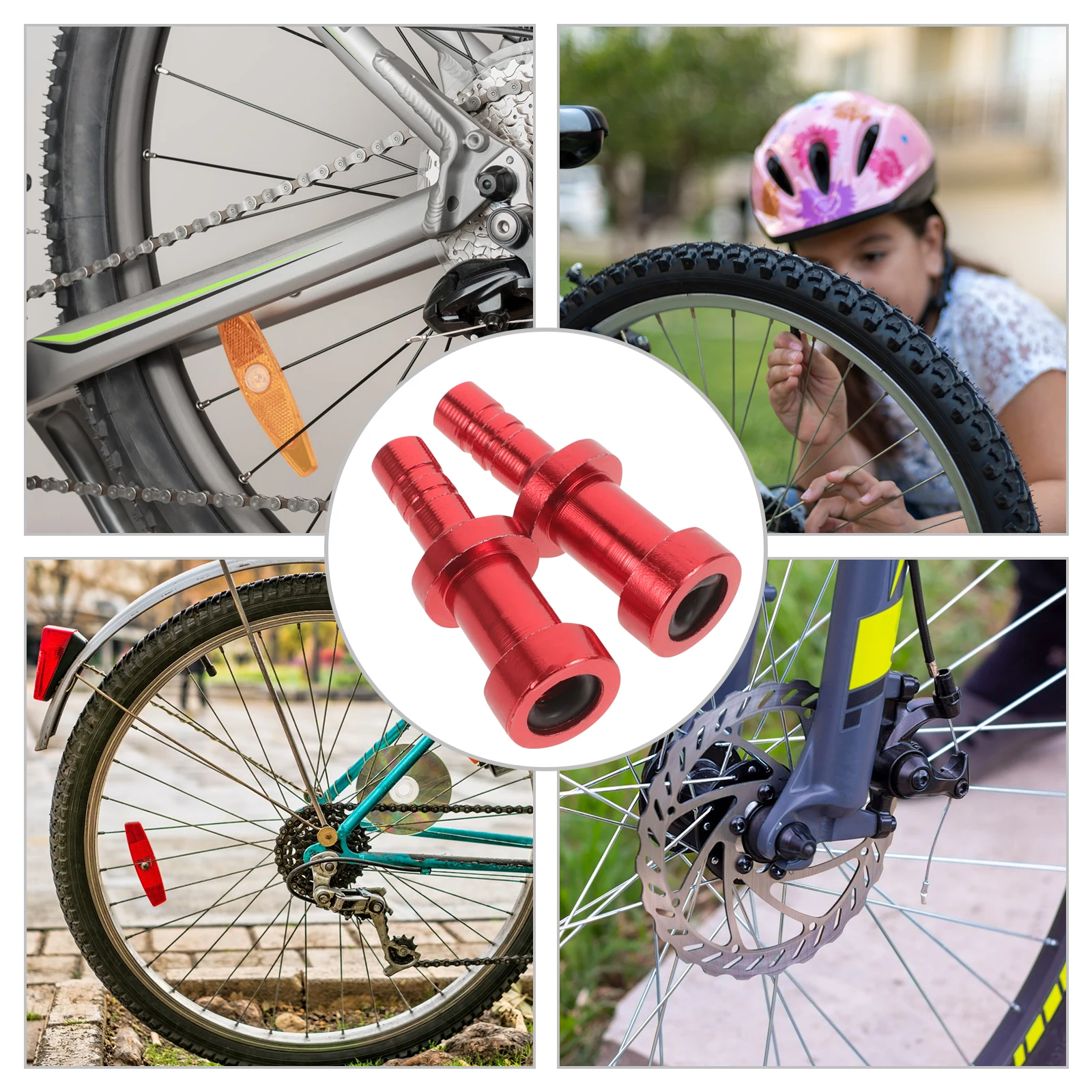 

2 pcs Aluminum French Nozzle Stems Tubeless Valve Caps Lightweight Durable Metal Easy Installation Repair Tool Cycling Parts