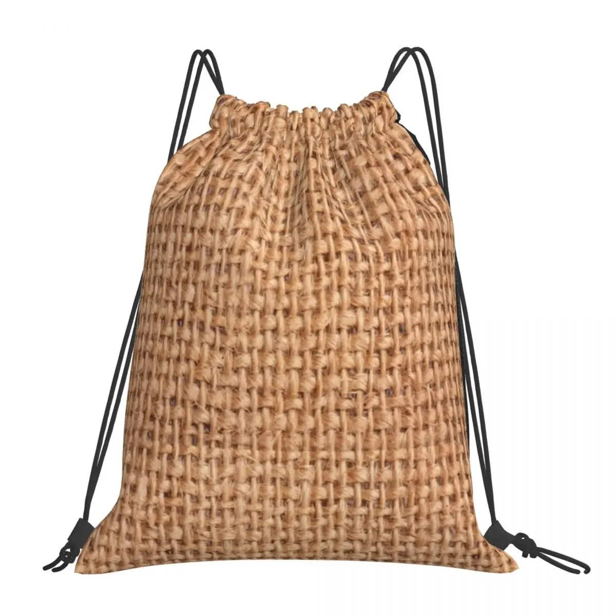 

Braided Rattan Wood Wicker Backpacks Portable Drawstring Bags Drawstring Bundle Pocket Sports Bag BookBag For Travel Students