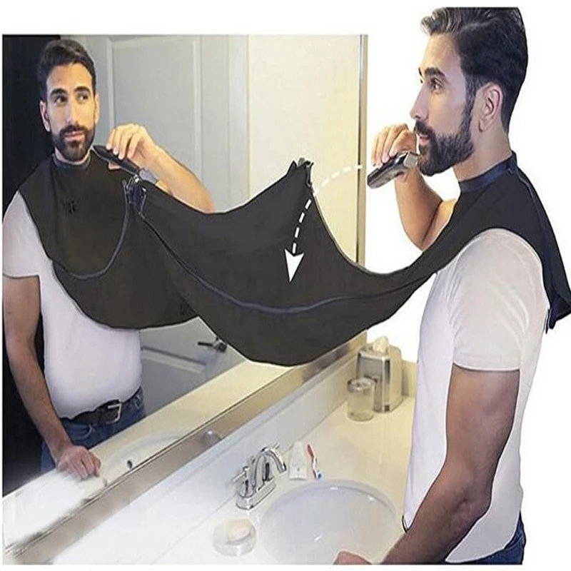 Man Bathroom Apron Male Beard Apron Razor Holder Hair Shave Beard Catcher Waterproof Floral Cloth Bathroom Cleaning Supplies