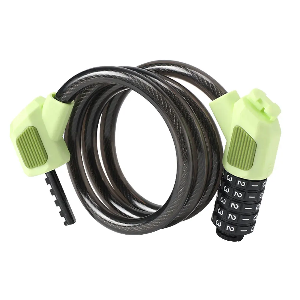 Portable Security Lock Anti-Theft 5 Digit Code Cable Lock High Security Bicycle Cable Padlock for Electric Bike Scooter