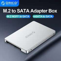 ORICO M.2 SSD Case NGFF to SATA3.0 Adapter Case MSATA to SATA3.0 Metal Hard Drive Case dla 2230 2242 2260 2280 M2 SSD